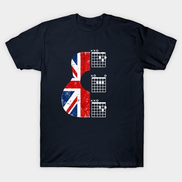 British Flag Guitar Chords DAD, Father's Day's Gift T-Shirt by meowstudio